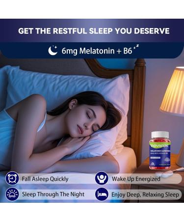 Novafun Melatonin Gummies 6mg with Vitamin B6 Blueberry Flavor Chewable for Adult Vegetarian & Gluten-Free 60 Count - Buy Online on GoSupps.com