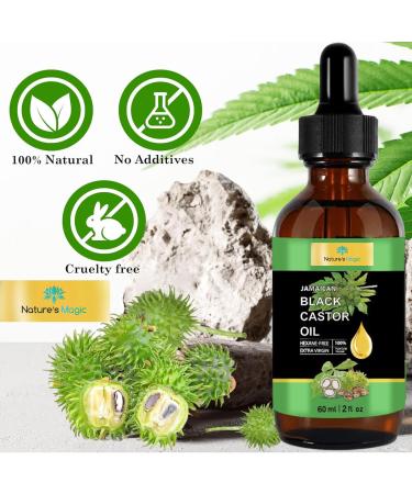 Nature's Magic Jamaican Black Castor Oil - Cold Pressed Unrefined Oil for Hair Growth Skin & Nails | Nourish Scalp & Stimulate Growth Globally - Buy Online on GoSupps.com