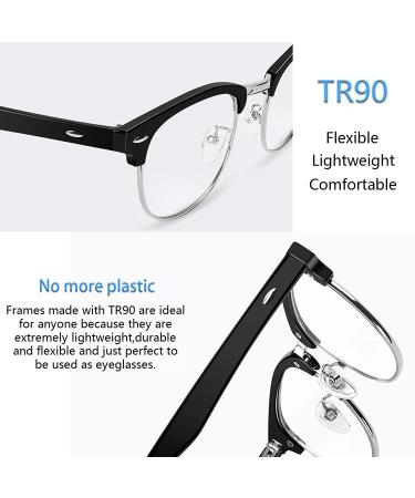 Tanlys Blue Light Blocking Glasses 2 Pack - Anti UV, Reduce Headache, Stylish Gaming Eyewear for Men and Women - Black Clear - Buy Online on GoSupps.com