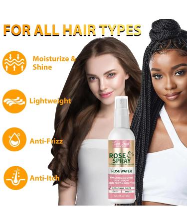 Coconut Heat Protectant Spray - Keratin Protein Hair Serum Anti Frizz Control Repair - Rose Water Moisturize Anti-Frizz Smooth Products (3PCS) rose spray set-3pcs - Buy Online on GoSupps.com