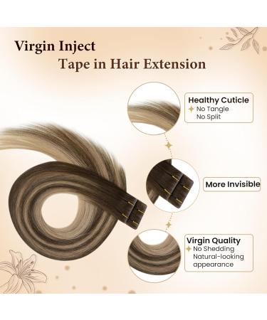 Hetto Ombre Tape-In Extensions | Real Remy Hair | Chocolate Brown to Caramel Blonde #4/27/4 | 5PCs 35 cm (14 inch) - Buy Online on GoSupps.com