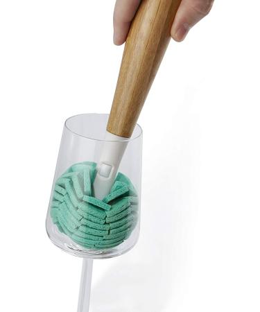 Full Circle Crystal Clear 2.0 Bamboo Handle Glassware Cleaning Sponge - Eco-Friendly & Replaceable - Buy Online on GoSupps.com