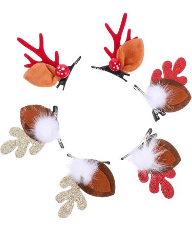FRCOLOR 6 Pairs Antler Hair Clip Reindeer Antler Headpiece Christmas Hair Clips for Women Snowman Hair Christmas Hair Barrette Christmas Hairpin Horn Tiara Head Button Child Cloth Antlers - Buy Online on GoSupps.com