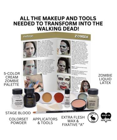 Mehron Professional Zombie Makeup Kit - Premium Halloween Special Effects - International Shipping Available - Buy Online on GoSupps.com