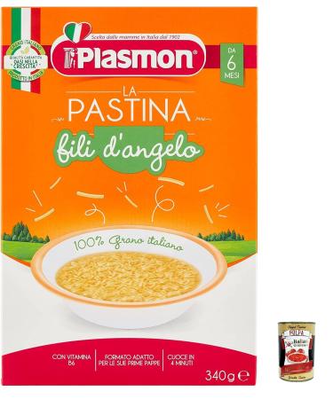 Italian Gourmet E.R. Lot de 6 pastina Fili d'Angelo Pastina Infanzia Svezzamento From 6 Months 340 Grams + Italian Gourmet Pulpa 400 g