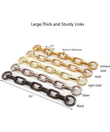 Fashion Large Metal Cross-Body Purse Strap Extender Handbag Shoulder Strap Extender Bag Chain Accessory Charms (Gold) - Buy Online on GoSupps.com