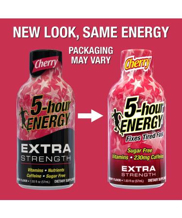 5-hour ENERGY Extra Strength Energy Shot Cherry Flavor 1.93oz 20-Pack Zero Sugar - Buy Online on GoSupps.com