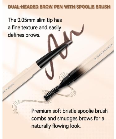 Black Grey Waterproof Eyebrow Pencil Angled Tip Sculpting Retractable Eyebrow Pencil Double Headed Brow Pencil with Spoolie Brush Smooth and Non-Clumping Long Lasting Eye Brow Makeup for Women-04 04 Black Grey - Buy Online on GoSupps.com