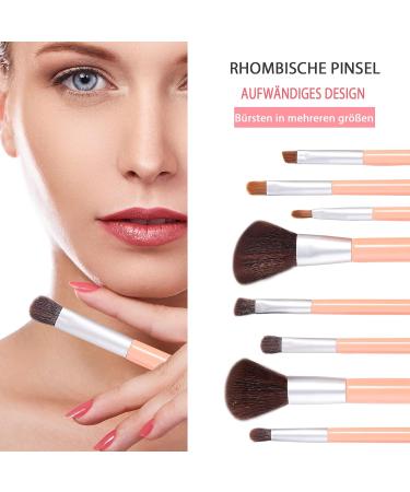 VIVID STELLA 8-Piece Makeup Brush Set | Premium Cosmetic Brushes & Travel Makeup Bag | Beauty Tools for Women - Pink - Buy Online on GoSupps.com