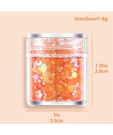 GABOX Sunset Orange Cosmetic Glitter Set 8 Jars Holographic Chunky Glitter Iridescent Sequin Flakes for Nail Body Face & Crafting - Buy Online on GoSupps.com