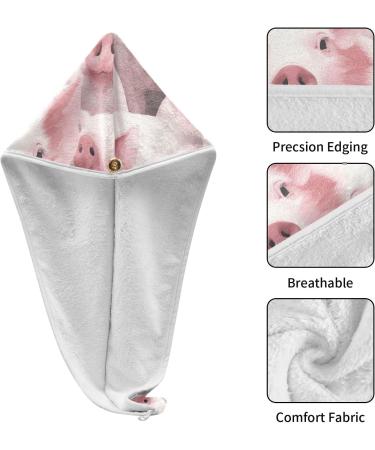 Super Absorbent Pinks Hair Towel 2 Pack - Quick Dry Hair Turbans with Button Twisty Wrap for Women & Girls | International Shipping - Buy Online on GoSupps.com