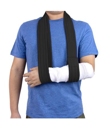 Yeloumiss arm sling shoulder adjustable arm shoulder loop slightly comfortable arm loop for women and men for right left for wrist hand elbow arm injured 160cm (black) - Buy Online on GoSupps.com