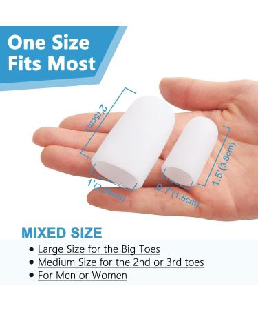 PrettSole Gel Toe Caps - 6 Pairs Toe Protectors for Men & Women | Silicone Corn Cushion Pads for Toe Pain Relief | Prevent Blister, Corn & Callus | Large & Medium Sizes - Buy Online on GoSupps.com
