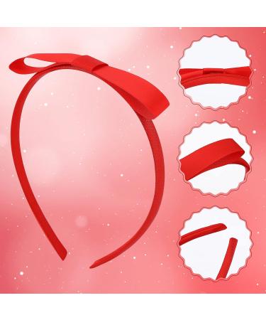 Pafuwei 2 Piece Red Hair Bow Headband - Handmade Soft Cloth Ribbon Headband for Girls and Women - Ideal for Birthday, Halloween, Parties - Daily Hair Accessory - Buy Online on GoSupps.com