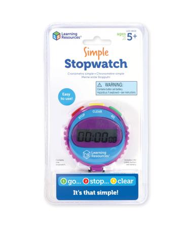 Learning Resources Simple 3 Button Stopwatch, Supports Science Investigations, Timed Math Exercises, Elapsed Time Tracking, Ages 5+