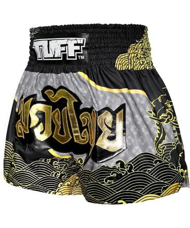 Tuff Sport Muay Thai Boxing Shorts MMA Kickboxing Workout - Medium Black TUF-MS654-BLK - Buy Online on GoSupps.com