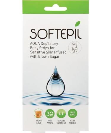 Epildou - Softepil lot de 32 bandes d pilatoires pour le corps (peau sensible) avec sucre brun naturel soluble l'eau pour nettoyer facilement les r sidus - Buy Online on GoSupps.com