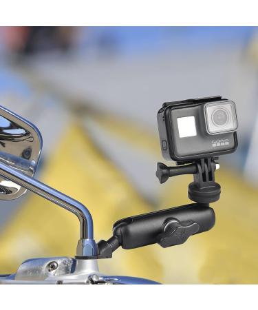 Camolo Motorcycle Rear Mirror Holder - 360 Adjustable Aluminum Bracket for GoPro Hero 6/7/8/9 Akaso SJcam DJI Osmo Yi - Stable Dash Clamp for Action Cameras - Buy Online on GoSupps.com