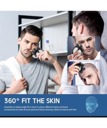 Hyadry 5-in-1 Electric Head Shaver for Men - IPX6 Waterproof Bald Razor with 7 Rotating Heads Beard & Nose Hair Trimmer LED Display - Buy Online on GoSupps.com