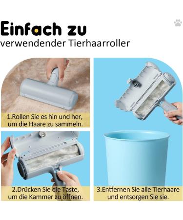 Mudela Lint Brush & Roller - Pet Hair Remover for Furniture & Sofas | Effective Lint Roll for Dogs & Cats - Gray - Buy Online on GoSupps.com
