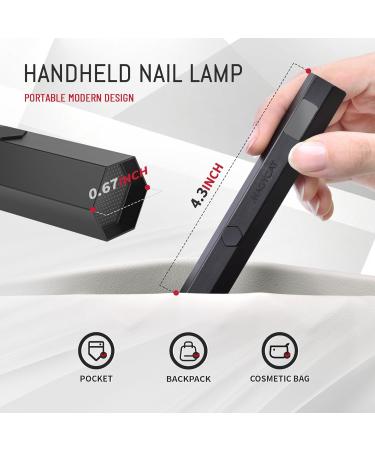 Portable Metal Mini UV Nail Lamp - Fast Curing LED Dryer for Gel Nails - USB Nail Light for DIY Home Manicure (Black - Buy Online on GoSupps.com