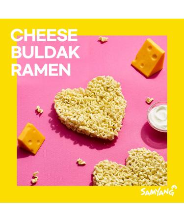 Samyang Ramen Korean Noodles 4.93oz Pack of 5 - Hot Mild Stir Fries Soups Buldak Cheese Flavor - Buy Online on GoSupps.com