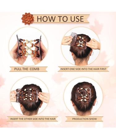 6-Piece Magic Hair Combs Set for Women - Double Comb Clips for Easy Hairstyling - Elastic Stretching Combs - DIY Accessories (Classic Style) - Buy Online on GoSupps.com