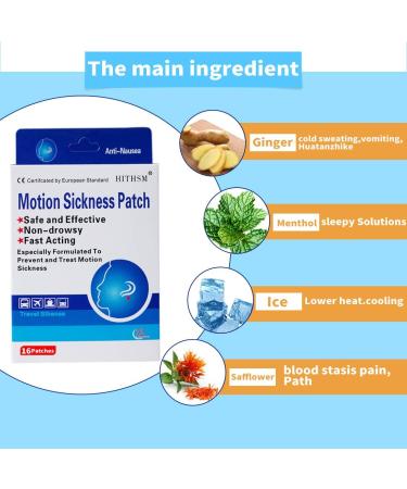 HITHSM Anti Nausea Patches - 16 Count - Natural Relief for Motion Sickness - Car, Sea, Air Travel - Buy Online on GoSupps.com