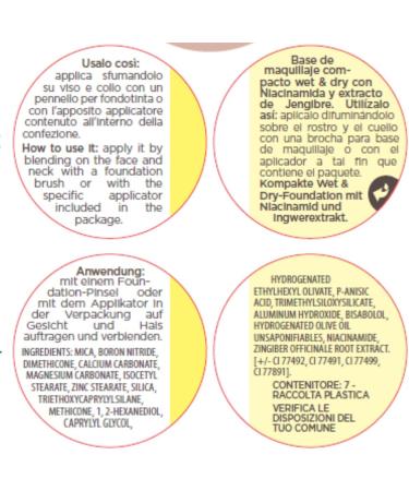  Bottega Verde Bottega Verde - d'Amour d'Accord compact foundation 8g wet & dry with Niacinamide and Ginger extract cinnamon color - Buy Online on GoSupps.com