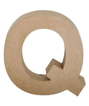 Papier Mache Paper Mache Letter Q  7 Size  Brown