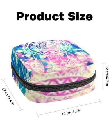 Colorful Dreamcatcher Feather Period Bag - GIAPB Sanitary Napkin Storage & Travel Makeup Pouch - Buy Online on GoSupps.com