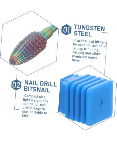 VINTORKY Drills Tool Manicure Accessories Manicure Supplies Manicure Art Drill Bits Manicure Drill Bits Cuticle Pusher Set Women's Tungsten Steel Nail 5.4x1.2cm Colorful - Buy Online on GoSupps.com