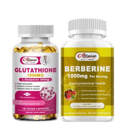 Liposmal Glutathione Capsules with Berberine Supplement Capsules Super Antioxidant Detox & Cleanse Immune Health Support Support Gastrointestinal Function Cardiovascular & Glucose Metabolism