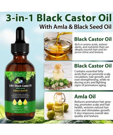 3-in-1 Jamaican Black Castor Oil with Amla & Black Seed - Multi-Tasking Oil for Hair Growth & Nourishment - Buy Online on GoSupps.com
