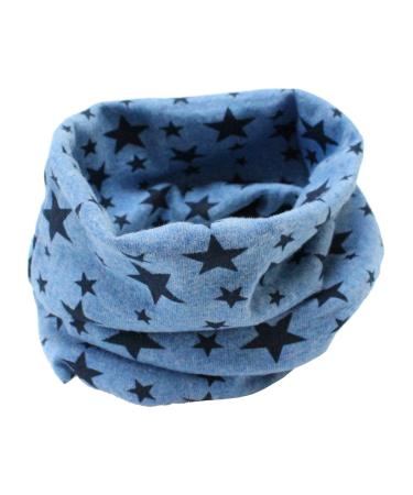 Kids Boys Girls Cotton Multi Use Neck Warmer Scarf Hat Bandana Blue Stars