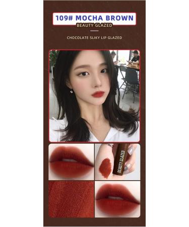 Beauty Glazed Chocolate Lipstick - Matte Lip Glaze | Waterproof Mokka Brown | Sexy Red Lips Makeup - Buy Online on GoSupps.com