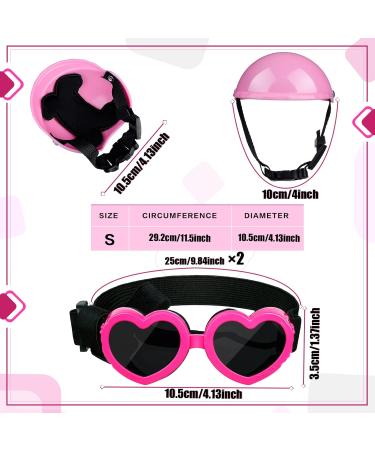 Xuniea 2 Pieces Small Dog Helmet and Goggles Puppy Sunglasses UV Protection PET Helmet with Adjustable Belt Dog Motorcycle Hard Safety Hat for Doggie Windproof Glasses Small Dog Cycling Riding(Pink) - Buy Online on GoSupps.com