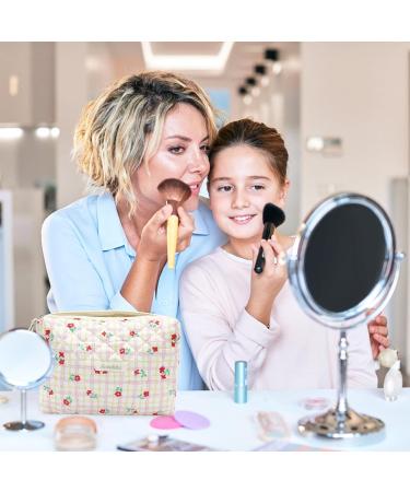 Floral Cotton Travel Toiletry Bag - Portable Makeup Storage for Women/Girls (Pink) - Buy Online on GoSupps.com