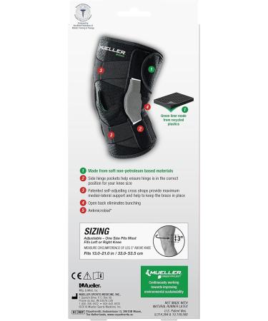 MUELLER Green Adjustable Hinged Knee Brace - Black/Green One Size Fits Most | International Shipping Available - Buy Online on GoSupps.com