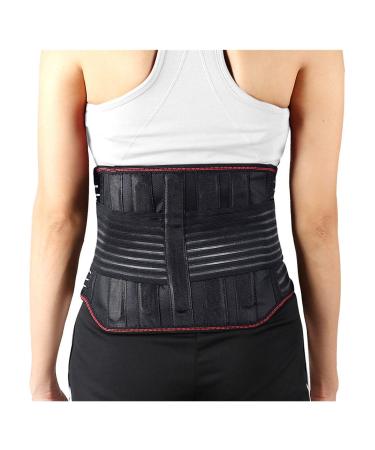 Removable lumbar support for men and women Self-warming magnetic therapy waist warmer for seniors support belt Thermal decompression waist coaches (color: Black Size: XL/X-L XL/X-Large Black