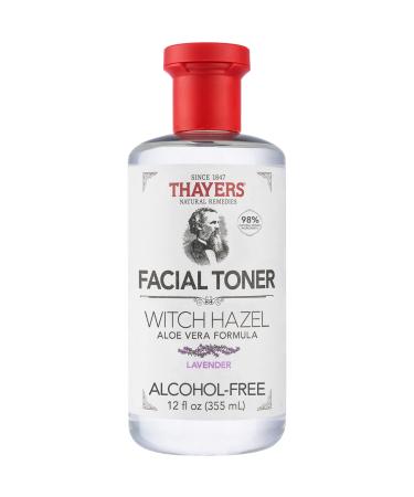 THAYERS Alcohol-Free Lavender Witch Hazel Facial Toner with Aloe Vera Formula, 12 oz Lavender 12 Fl Oz (Pack of 1)