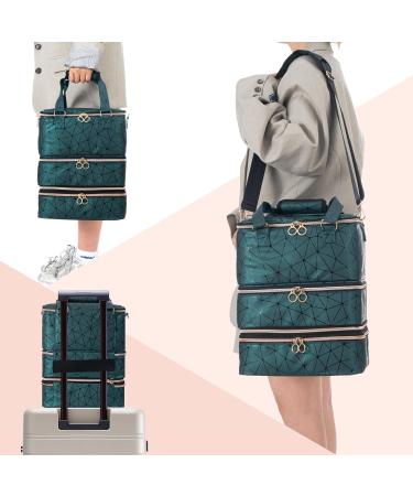 Uross Dark Green Nail Polish Organizer for 84 Bottles & LED Lamp - Ideal Storage Bag for Nail Design Accessories - Buy Online on GoSupps.com