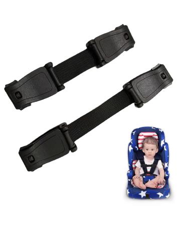 Car Seat Belt Clip 2Pcs Car Seat Anti Escape Harness Chest Clip Car Seat Safety Clip for Strap Prevent Children/Kids Taking Their Arms Out of Child Car Seat/High Chairs Baby Reins (Black)