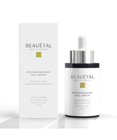 Beau tal Rich Nourishing Cell Serum 9fold oil serum with natural vitamins + provitamins A B C E With skinidentical ceramides omega fatty acids antioxidants prickly pear extract Vegan Organic