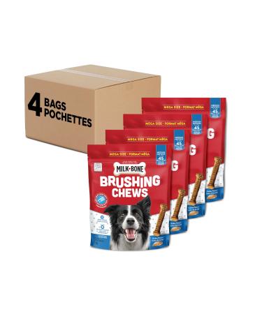 Milk-Bone Brushing Chews Dental Treats for Medium Dogs Daily Oral Care 180 Treats (Pack of 4) 180 Treats (Pack of 4) Medium Dog