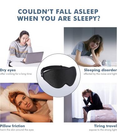 COLIFRSC 3D Sleep Mask for Men and Women - Soft, Breathable, and Adjustable Eye Mask for Travel, Yoga, and Naps - 100% Light Blocking for Ultimate Comfort - Black - Buy Online on GoSupps.com