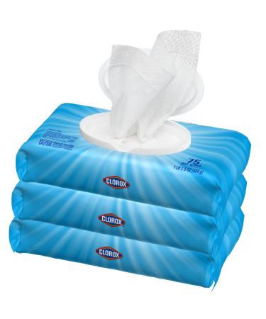 Clorox Disinfecting Wipes, Bleach Free Cleaning Wipes, 75 Wipes, Pack of 3, Fresh Scent (Package May Vary)
