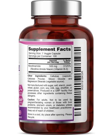Biophix B-3 Nicotinamide 500mg 100 Vcaps - Skin Cell Health Support Formula - Buy Online on GoSupps.com