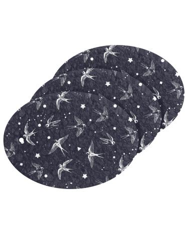 3-Pack Cleaning Kitchen Sponges Oval Swallow Black Kitchen Cellulose Dishwashing Wood Pulp Cotton