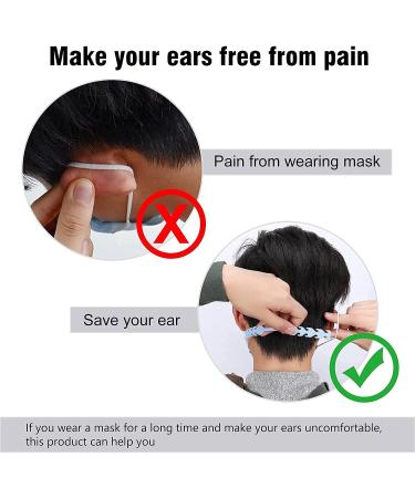 Adjustable Mask Extender Strap | Ear Saver Holder Buckle Protectors (5PCS Black) - MIAODAM - Buy Online on GoSupps.com